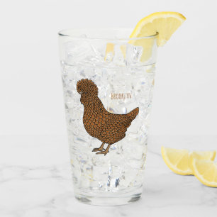 Verre Illustration de poulet à la polis chamois
