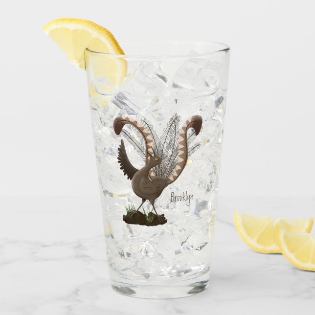 Verre Illustration de superbe et superbe lyrebird (Devant glace)