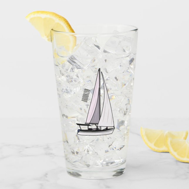 Verre Illustration de voilier (Devant glace)