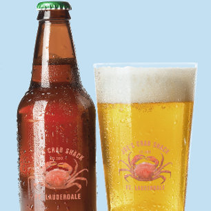 Verre Illustration des aquarelles de crabe Texte personn