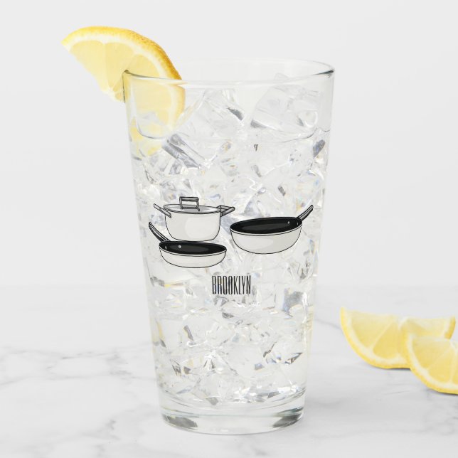 Verre Illustration des jeux de cuisine (Devant glace)