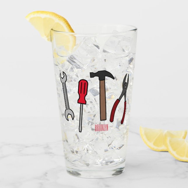 Verre Illustration des outils de menuiserie (Devant glace)