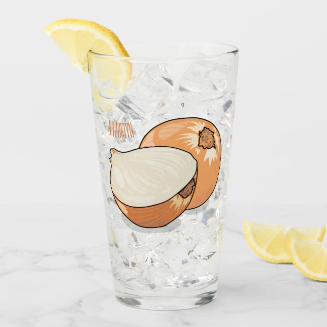 Verre Illustration d'oignon (Devant glace)