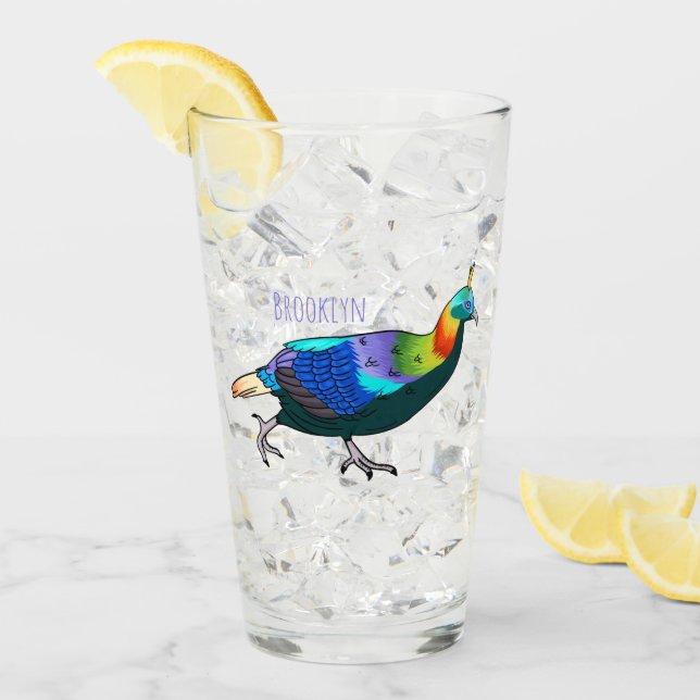 Verre Illustration d'oiseau monal himalayen (Devant glace)