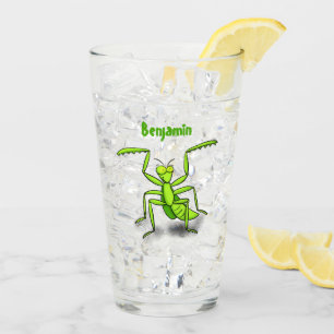 Verre Illustration drôle de mante verte en prière