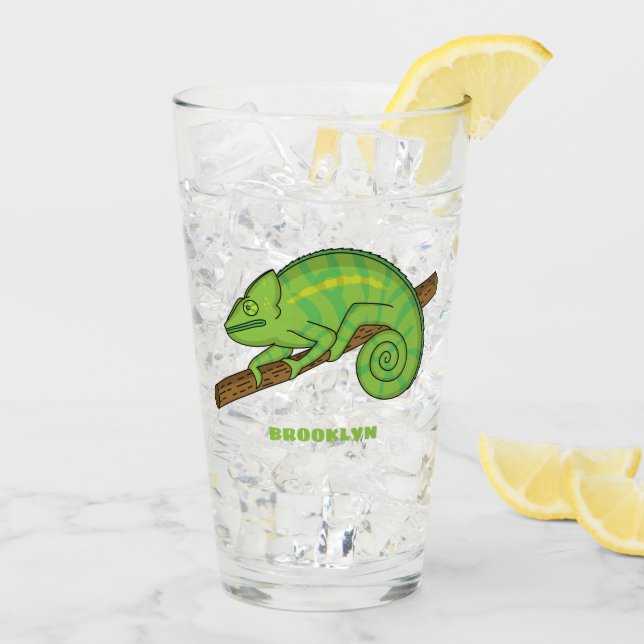 Verre Illustration du caméléon de la parson (Dos glace)