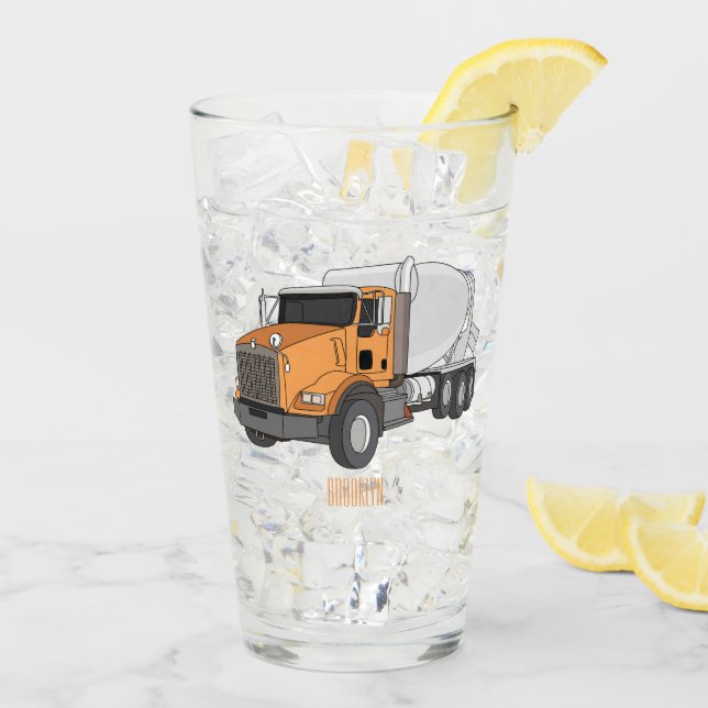 Verre Illustration du camion de mélange de béton (Dos glace)