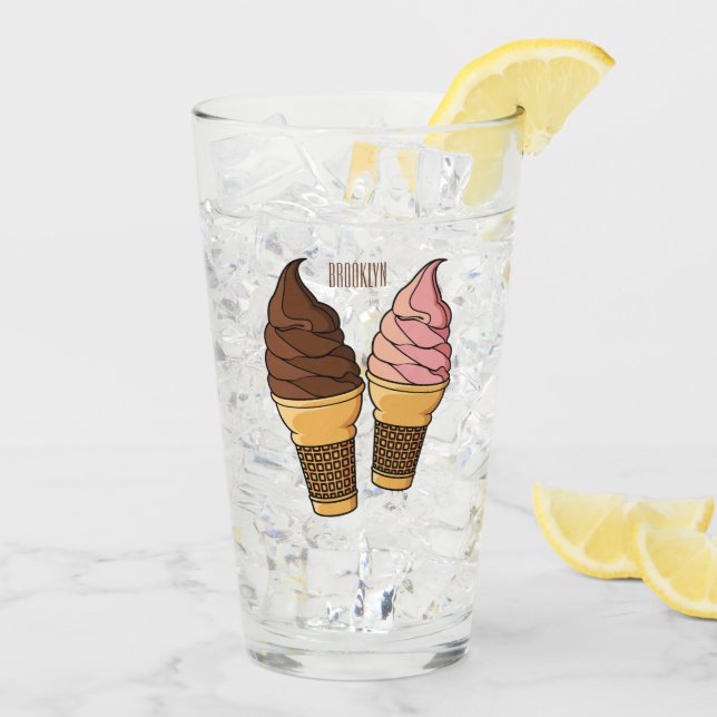 Verre Illustration du cône de crème glacée (Dos glace)
