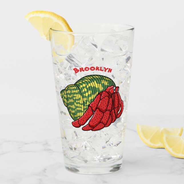 Verre Illustration du crabe mignon (Devant glace)