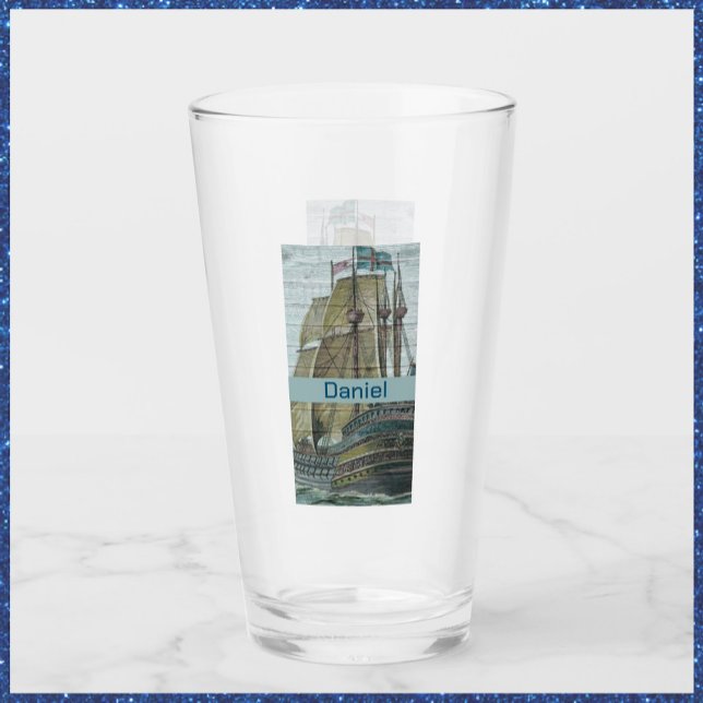 Verre Illustration du navire vintage Thème de navigation (Créateur téléchargé)