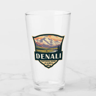 Verre Illustration du parc national de Denali Voyage Vin