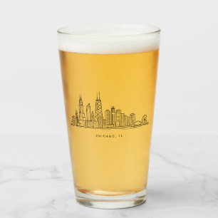 Verre Illustration du paysage urbain de Chicago IL