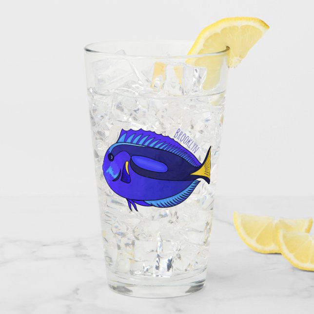 Verre Illustration du poisson de la cuve bleue (Dos glace)