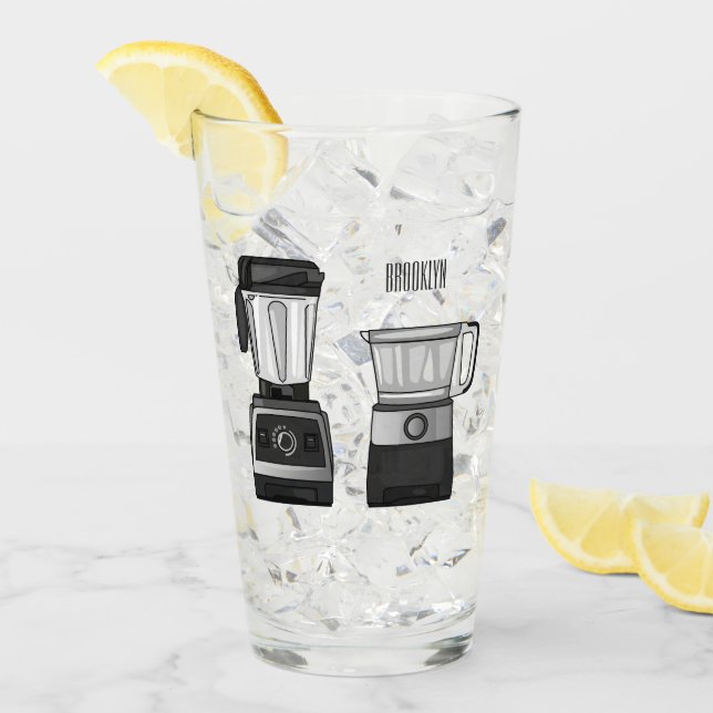 Verre Illustration du processeur et du mixeur alimentair (Devant glace)