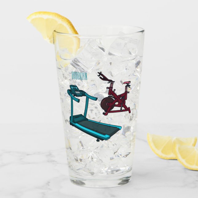 Verre Illustration du tapis roulant et de la bande dessi (Devant glace)