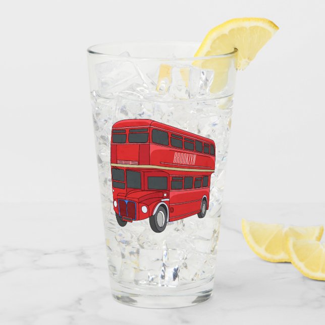 Verre Illustration d'un bus à deux étages (Dos glace)
