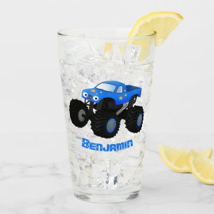 Verre Illustration d'un camion monstre bleu mou