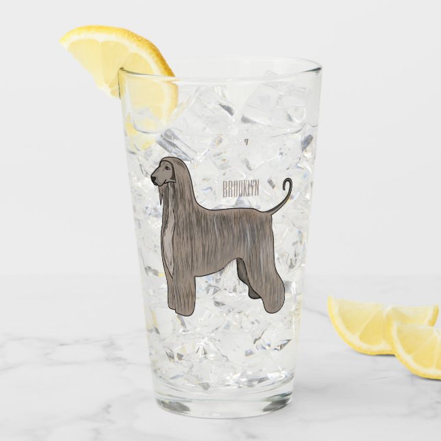 Verre Illustration d'un chien hound afghan (Devant glace)