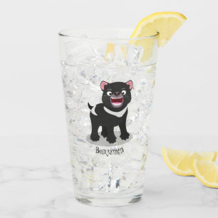 Verre Illustration d'un diable de Tasmanie affamé