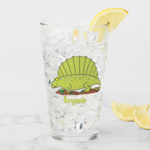 Verre Illustration d'un dimétrodon vert mignon