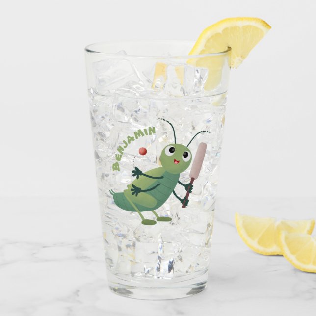Verre Illustration d'un insecte du cricket vert mou (Dos glace)