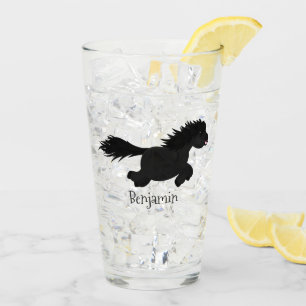 Verre Illustration d'un poney de Shetland mignon