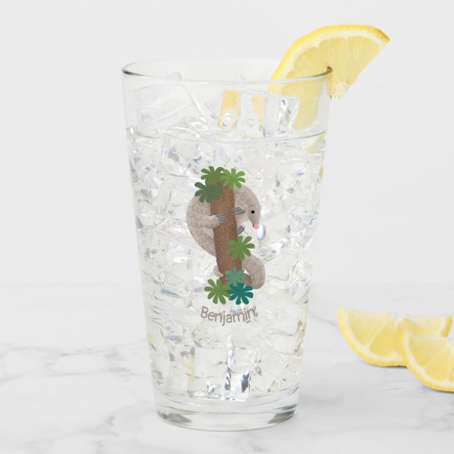 Verre Illustration d'une anteure de pangolin mignonne (Dos glace)