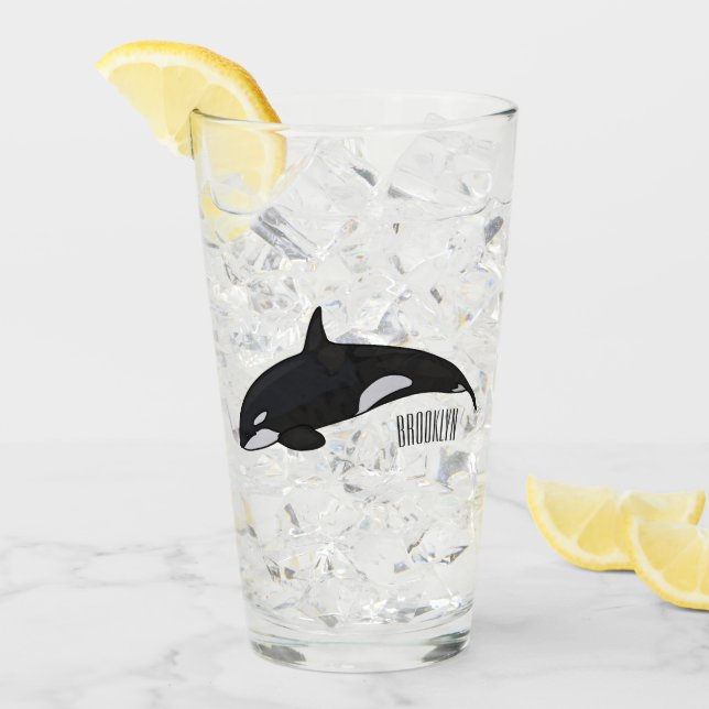 Verre Illustration d'une baleine tueuse (Devant glace)