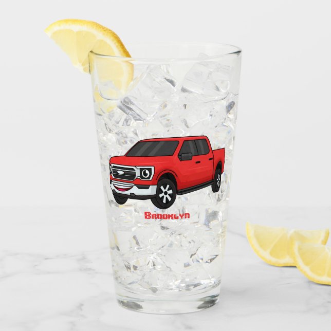 Verre Illustration d'une camionnette rouge mou (Devant glace)