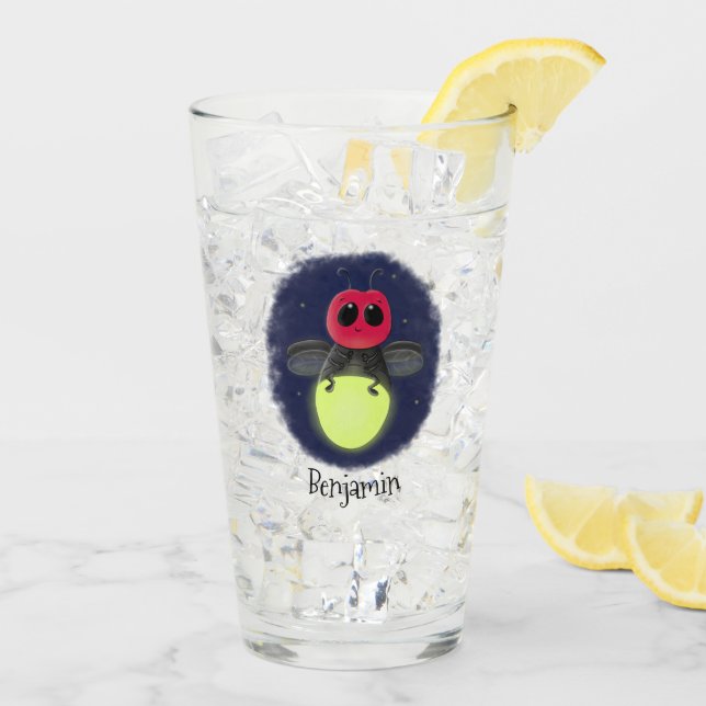 Verre Illustration d'une luciole à éclair mignon (Dos glace)