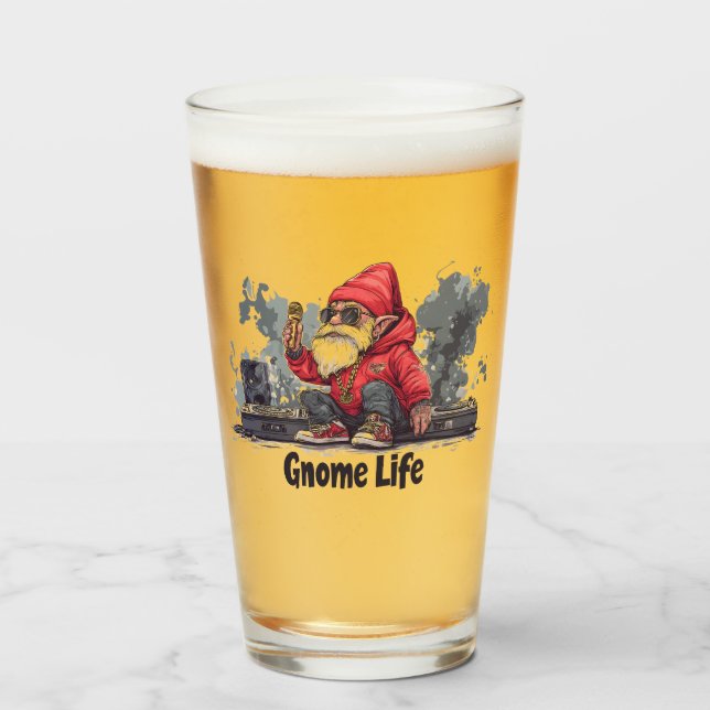 Verre Illustration Gnome Hip hop - Gnome Life (Devant (rempli))