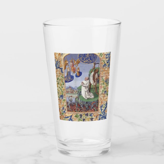 Verre Illustration médiévale de saint Bernard de Clairva (Devant)