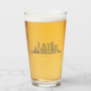 Verre Illustration minimaliste de l'horizon de Boston