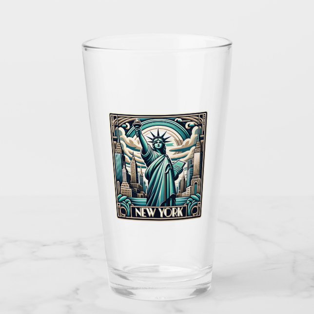 Verre Illustration New York style Art déco (Devant)