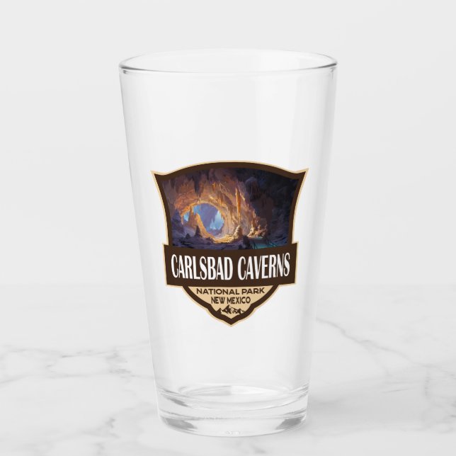 Verre Illustration Rétro du Parc National des Grottes de (Devant)