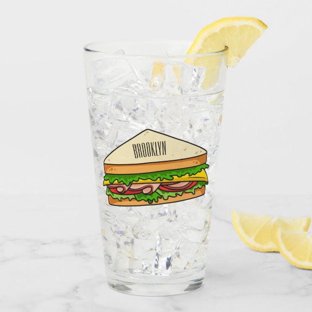 Verre Illustration Sandwich (Dos glace)