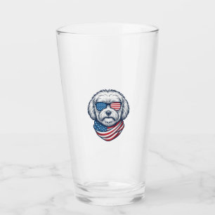 Verre Illustration vectorielle de chien duveteux patriot