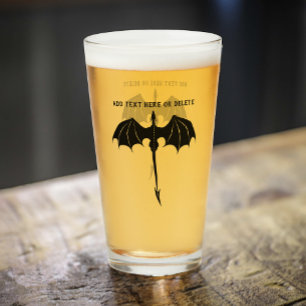 Verre Imaginaire de dragon de vol tribal noir