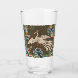 Verre Impression de broderie en soie blanche antique chi