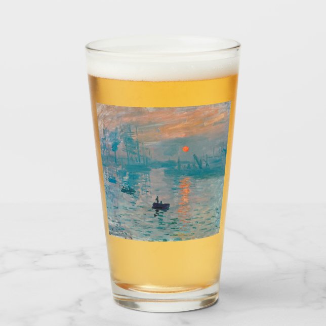 Verre Impression Soleil Levant Claude Monet  (Devant (rempli))