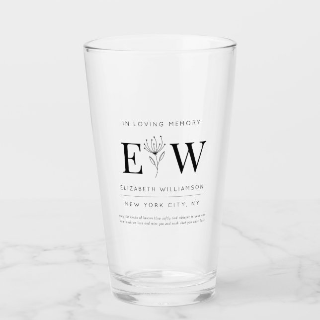 Verre In Love Memory Memorial Modern Citation Foliage (Devant)