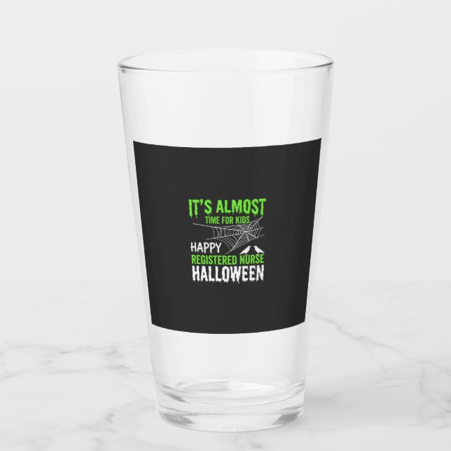 Verre Infirmière diplômée Halloween Toile d'araignée et  (Devant)