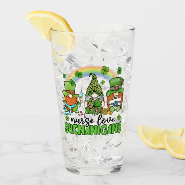 Verre Infirmière Love Shenanigans St. Patrick's (Devant glace)