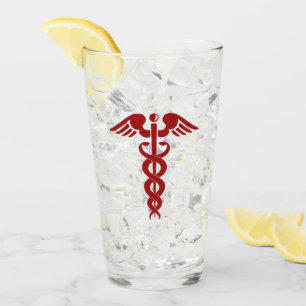 Verre Infirmière ou médecin Caducée