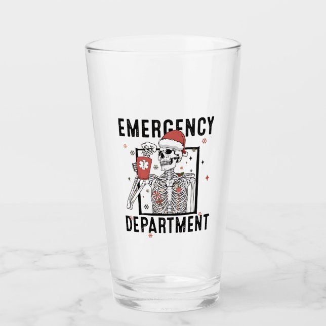 Verre Infirmière squelette du service des urgences amatr (Devant)