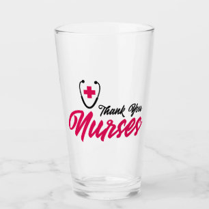 Verre Infirmières Mercis Rose