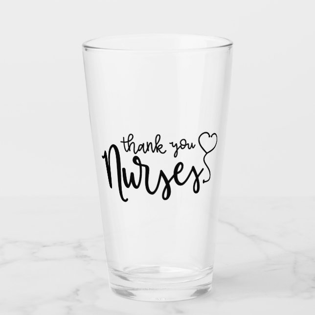Verre Infirmières Mercis| Script soigné (Devant)