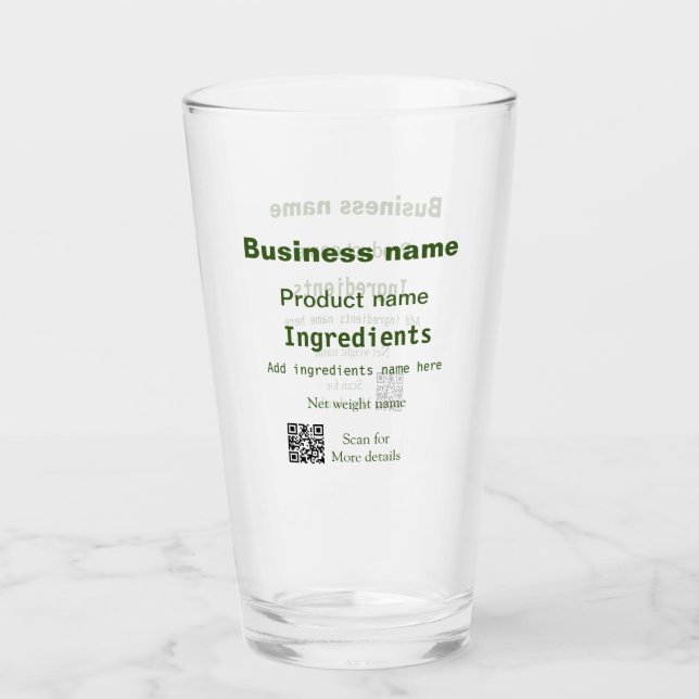 Verre Ingrédients ajouter le nom de produit analyse de p (Devant)