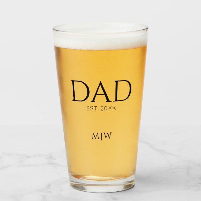 Verre Initiales de monogramme établies par papa  (Devant (rempli))
