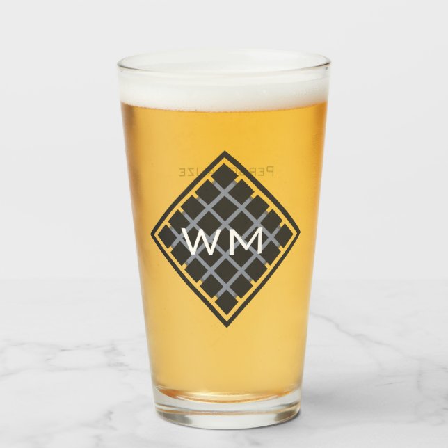 Verre Initiales Personnalisées Moderne Élégant Manly Chi (Devant (rempli))